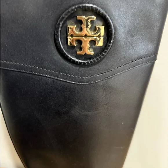 Tory Burch Black Leather Riding Boots - Picture 3 of 8
